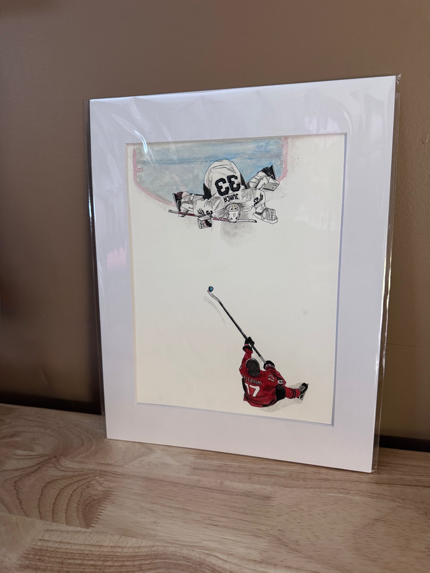 Original Hand Painted Canadian Olympic Penalty Shot 1/1