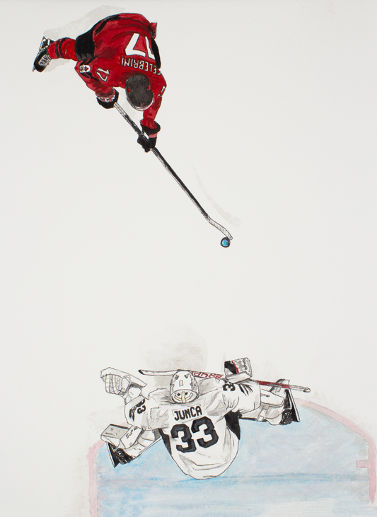 Original Hand Painted Canadian Olympic Penalty Shot 1/1