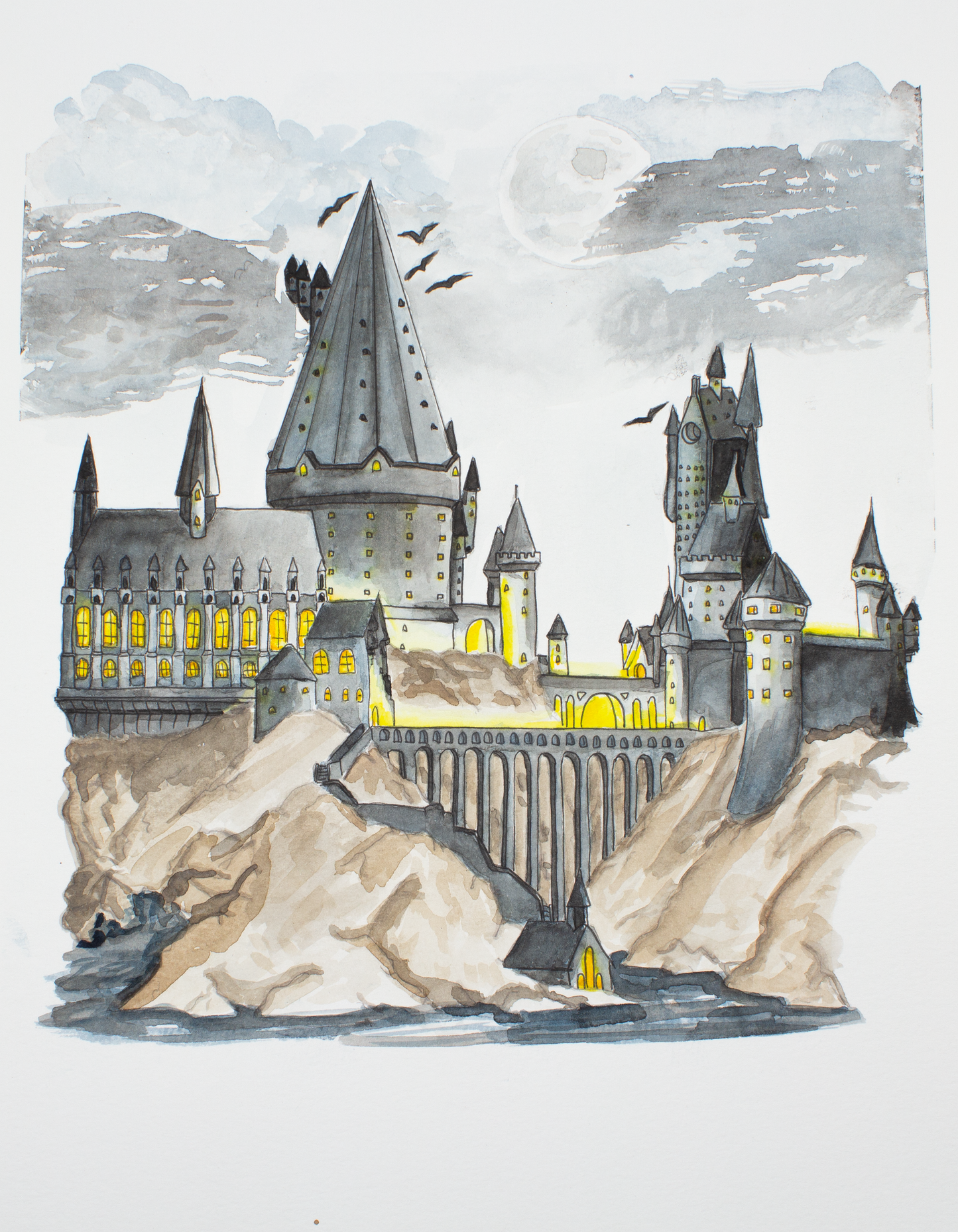 Original Hand Painted Hogwarts Castle 1/1